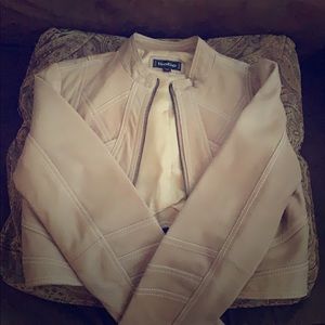 Bebe khaki leather Jacket in Size S